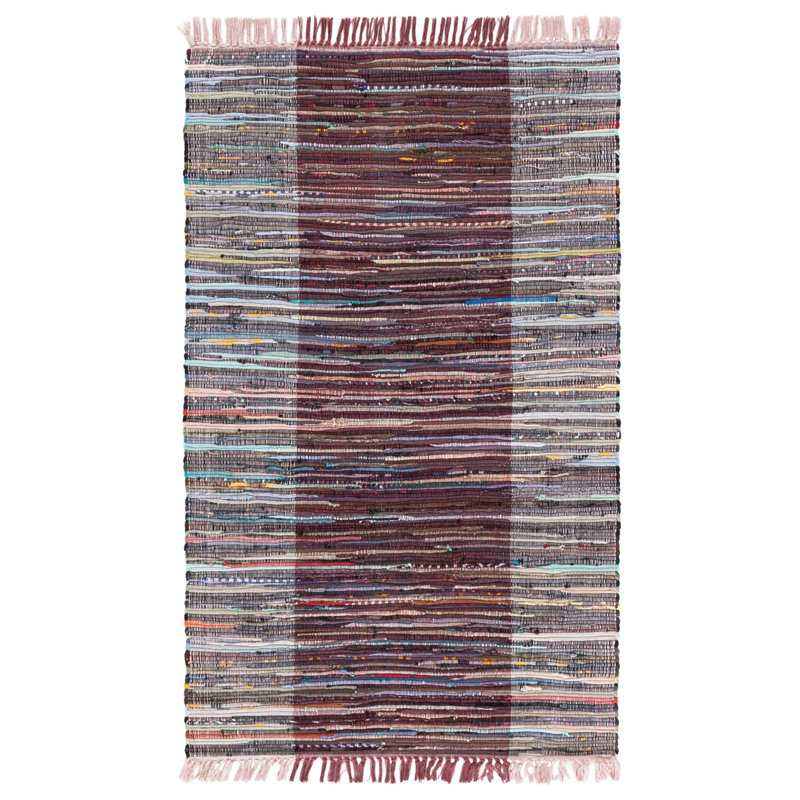 Rag Rug Flat Weave Cotton Rug, Rectangle 3' x 5'