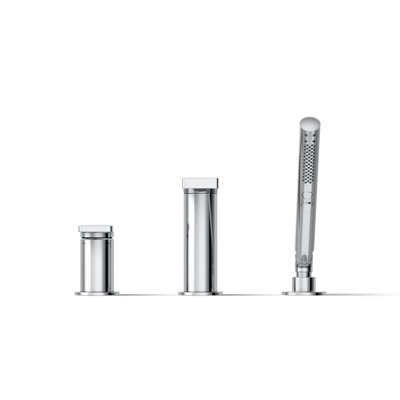 Composed Deck-Mount Bath Faucet With Handshower