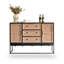 Buffet noir massif et bois manufacturé