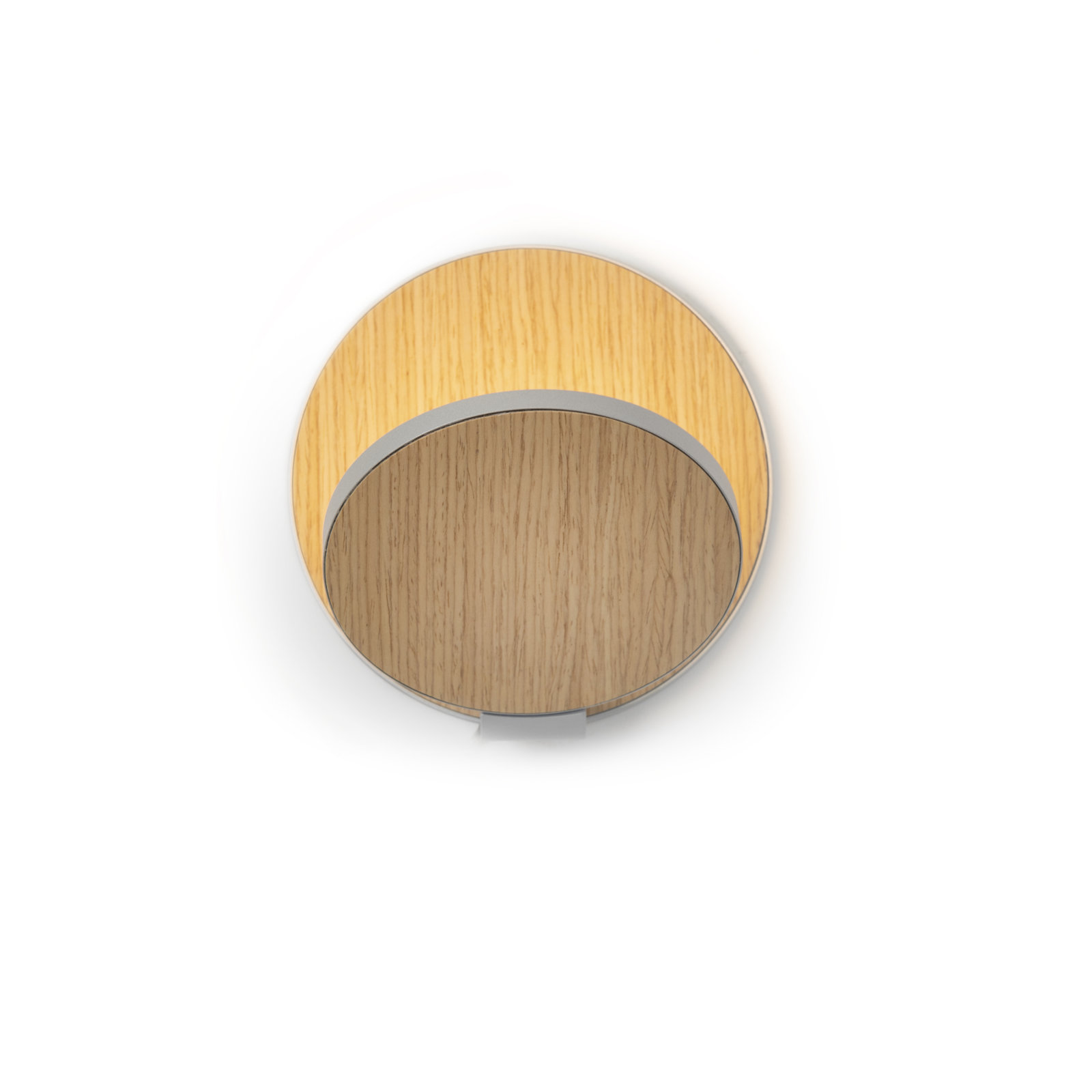 Gravy Single Light Dimmable LED Flush Mounted Sconce, White Oak/Silver