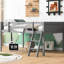 Lit mezzanine double en bois gris avec construction-241233904-241233911