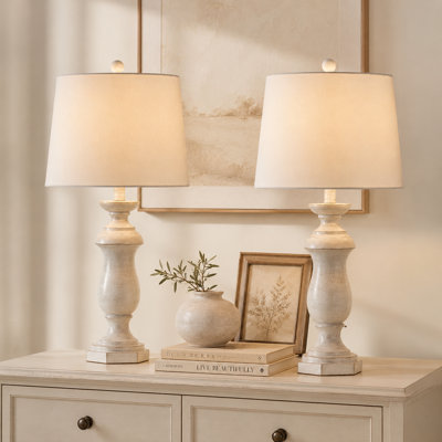 Cayuta 27" H Resin 3-Way Dimmable Table Lamp (Set of 2)