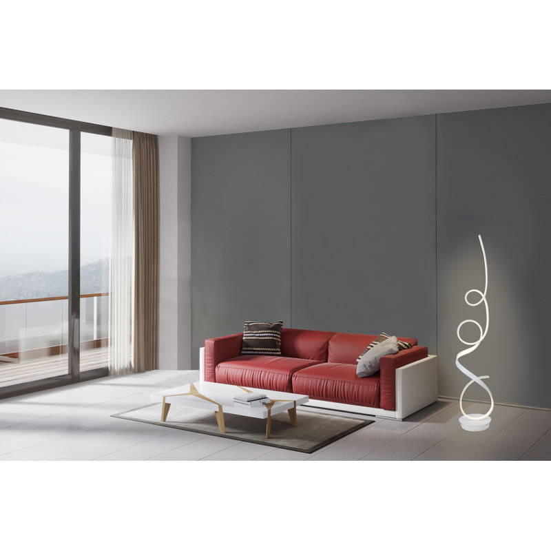 63'' LED Novelty Floor Lamp with USB, Matt White