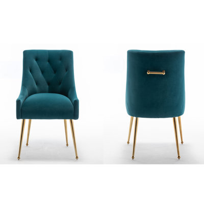 Chaise d'appoint en velours beige Baudel