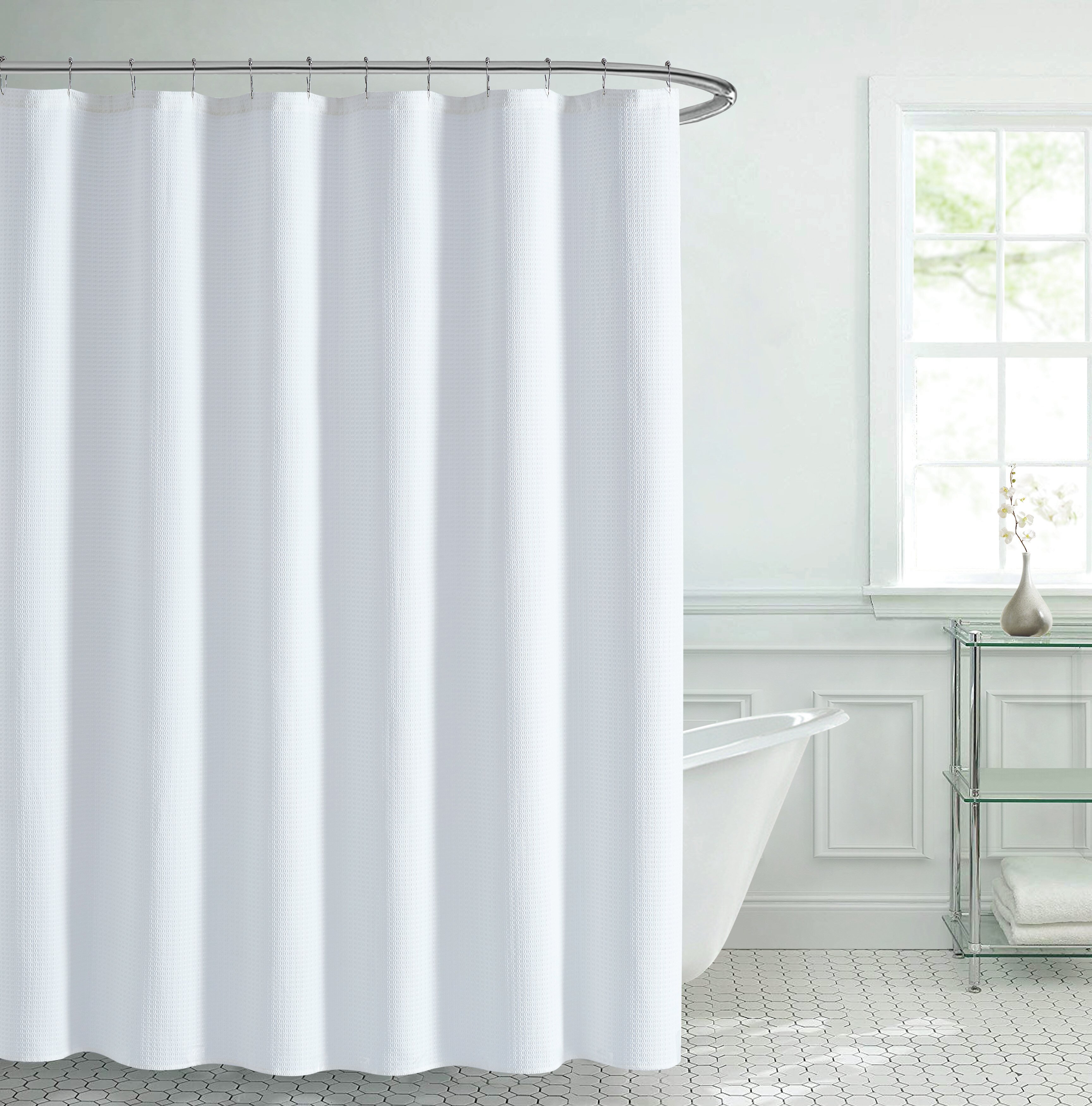 Better Homes & Gardens Ultimate Shield Solid 100% Waterproof Fabric Shower Curtain Liner - White - 70 x 72 in