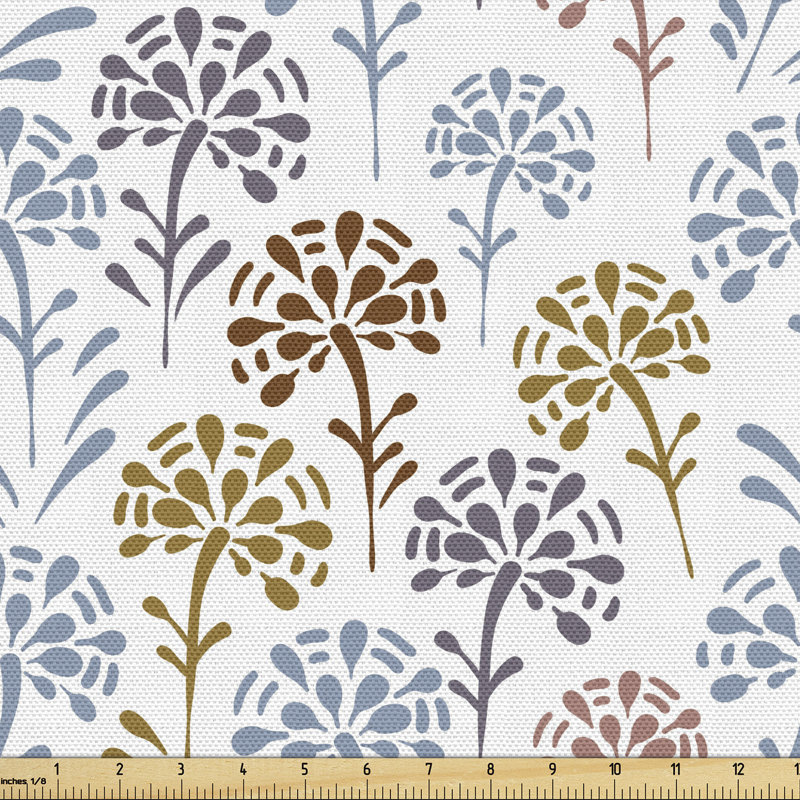 Chetan Nature Wonder Fun with Colorful Abstract Flower Plant Blooming Silhouette Multi-Purpose Fabric