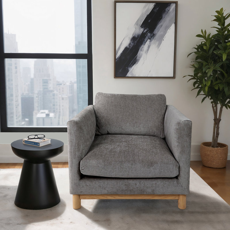 Fauteuil d'appoint 37 po Bennett, gris / vert