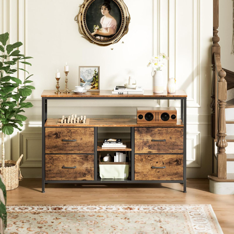 Unfinished TV Stand, Brown, 78cm H x 137cm W x 29.8cm D