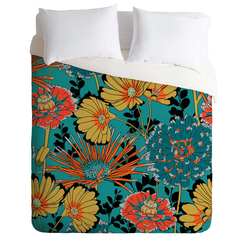 Juliana Curi Floral Duvet Cover, Queen Duvet Cover + 2 Standard Shams