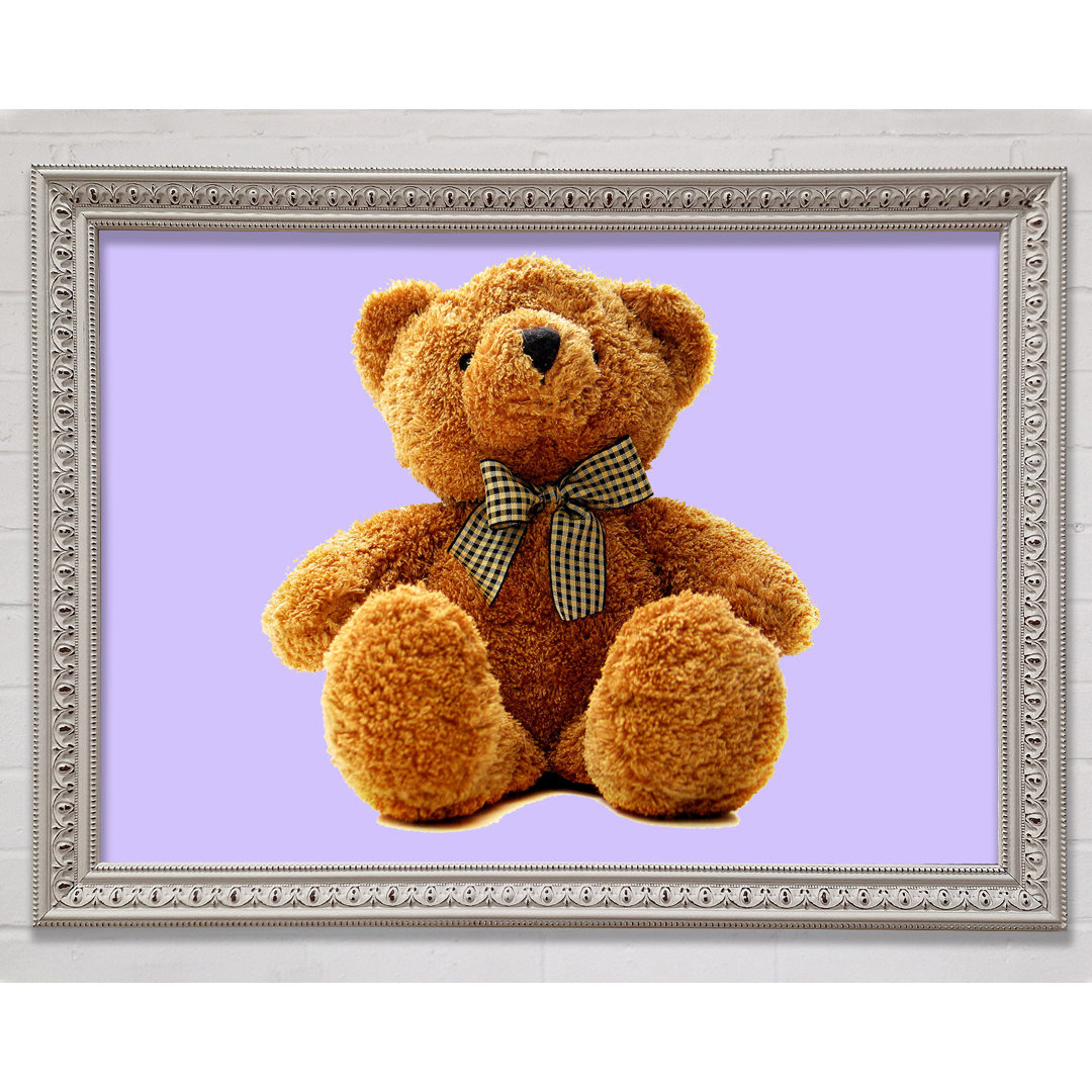 Gerahmtes Leinwandbild Teddy Bear Bow Lilac