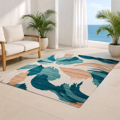 Watercolor Beige Indoor and Outdoor Area Rug