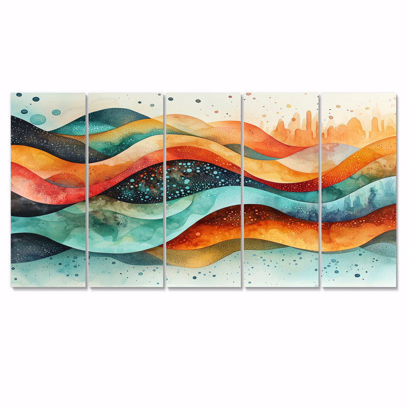 «Nurdogan», reproduction d'art abstraite, ensemble de décorations murales modernes, H 28 po x l 60 po, 5
