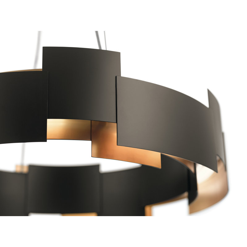 Luminaire suspendu 2 lumières DEL Abdulhakim, Noir