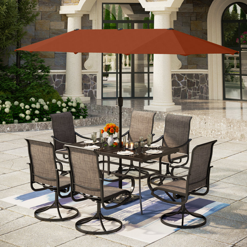 Alyah 6 - Person Patio Dining Set with Rectangular Table