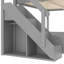 Lit mezzanine peu encombrant avec garde-robe intégré et fabrication en bois robuste-700791032