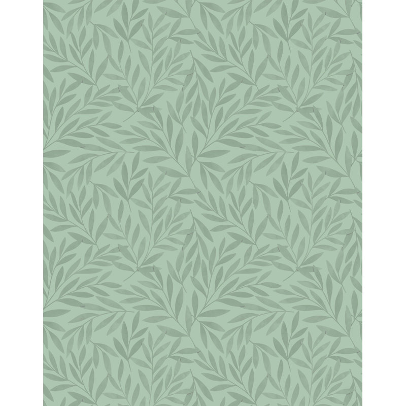 7m x 75cm Matte Tropical Olive Leaf Wallpaper Roll, Green