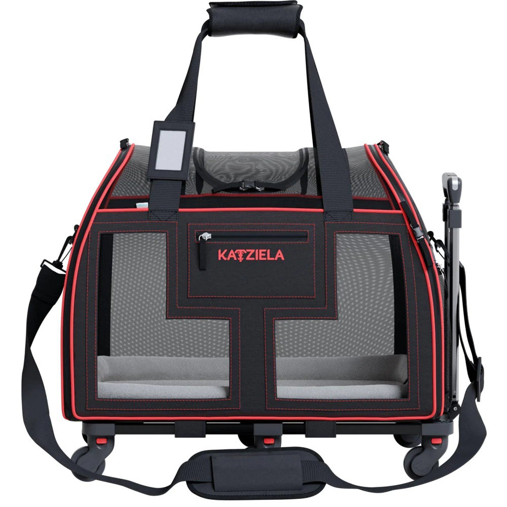 Katziela Luxury Lorry Pet Carrier with Removable Wheels and