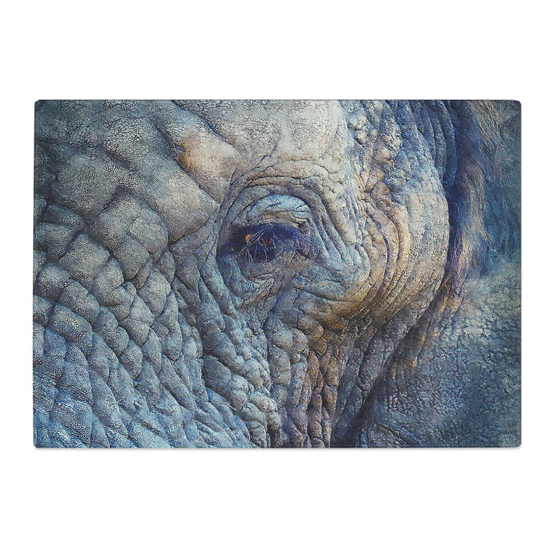 Tempered Glass Blue Elephant Chopping Board, 20 cm x 28.5 cm
