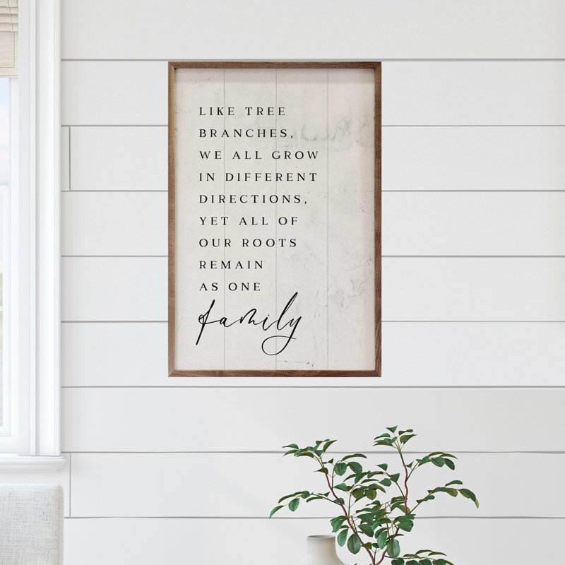 «Family Branches Whitewash» sur bois, H 8 po x l 5 po