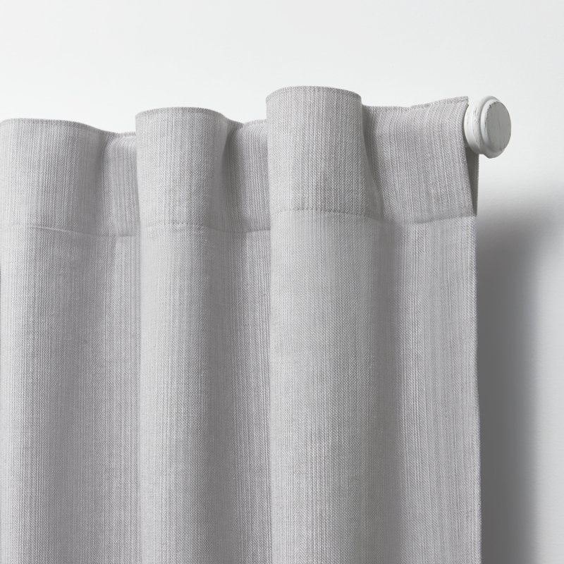 Dove Gray Blackout Cotton Linen Blend Curtain Panel, 54" x 63"