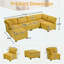 Canapé modulaire en U avec repose-pieds réversible-1762304785