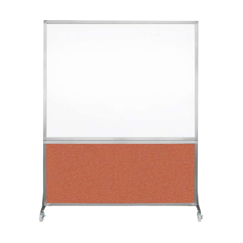 Tableau blanc mobile 6 'de haut DivideWrite, Papaye, H 72 po x l 60 po, Argent