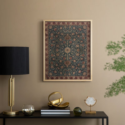 «Vintage Abstract Print CXCV», reproduction encadrée - bois massif