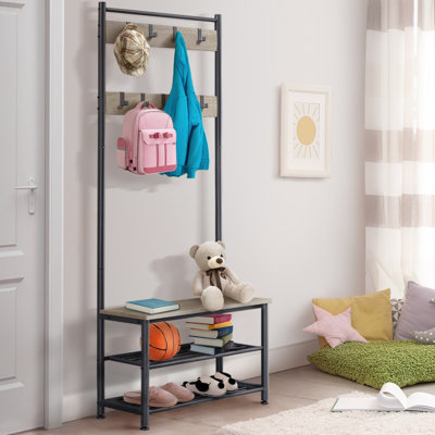 Kinston Steel Hall Tree with Bench and Shoe Storage by Steelside