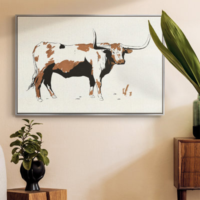Terre Cotta Steer III, toile tendue avec châssis de qualité supérieure - prête à être accrochée