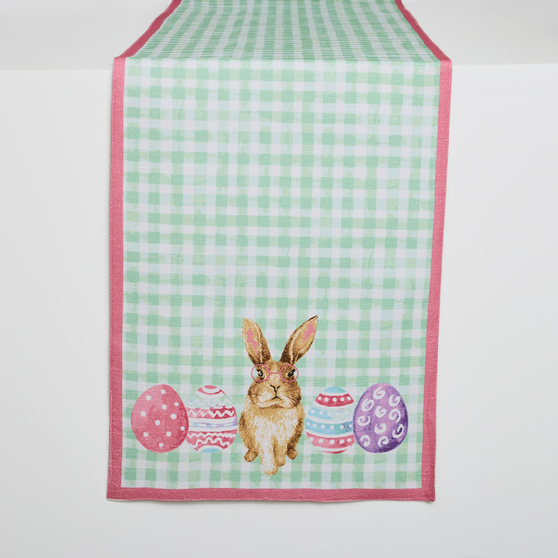 Hoppy Bunny 100% Cotton Printed Runner 13"x72"