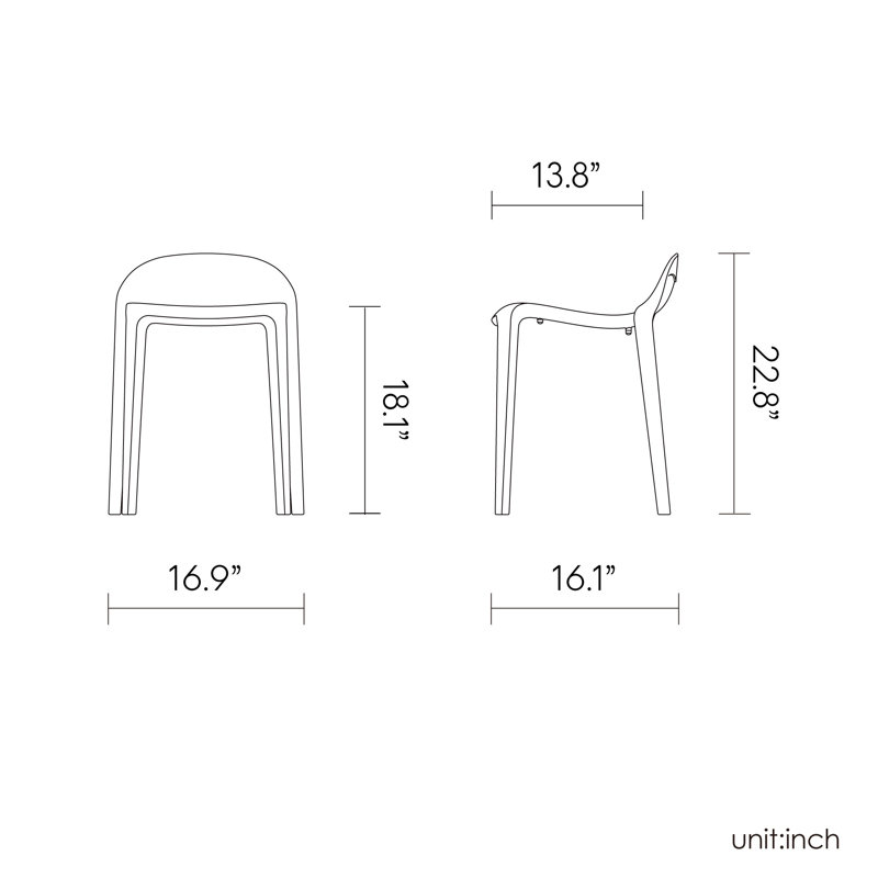 Gardunio 18.1" Low Back Short Stool, Set of 2, Green