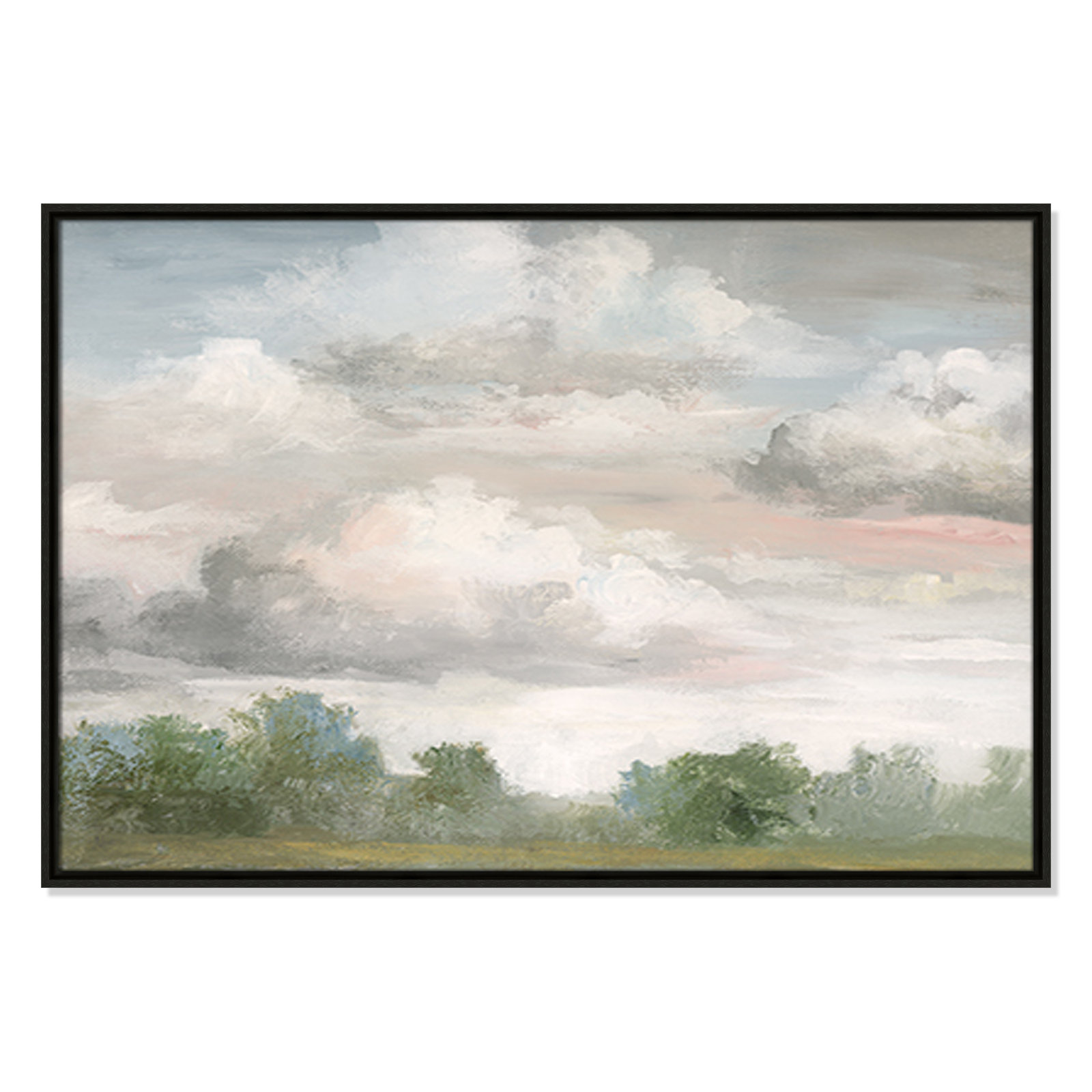 Frangia "Pastel Morning Sky" Print by Nan, 25.5" H x 37.5" W x 2" D, Espresso Framed