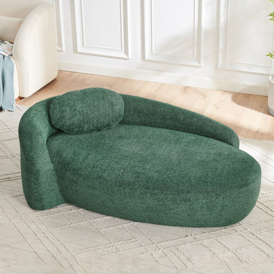 Chaise longue rembourrée 38 "à un accoudoir avec oreiller Boucle