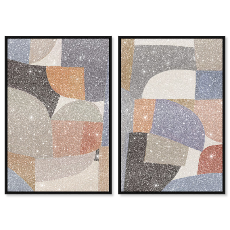 Muted Prelude Set Set by Oliver Gal, 62"H x 42"W, Black Floater Frame