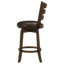 Chaise de bar pivotante en bois brun foncé Fenster-730296822