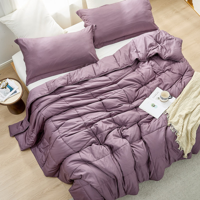 Ensemble d'édredon surdimensionné Snorze Cloud - Coma Inducteur, Édredon pour grand lit + 2 taies décoratives, Mauve