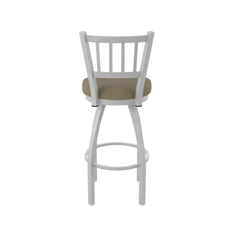 Tabouret pivotant 810 Contessa, Tissu liège graphique, Nickel anodisé, Très grand (siège d'une hauteur de 36 po)