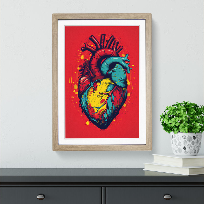 Single Picture Frame Print on Wood, Oak Framed, 46cm H x 34cm W