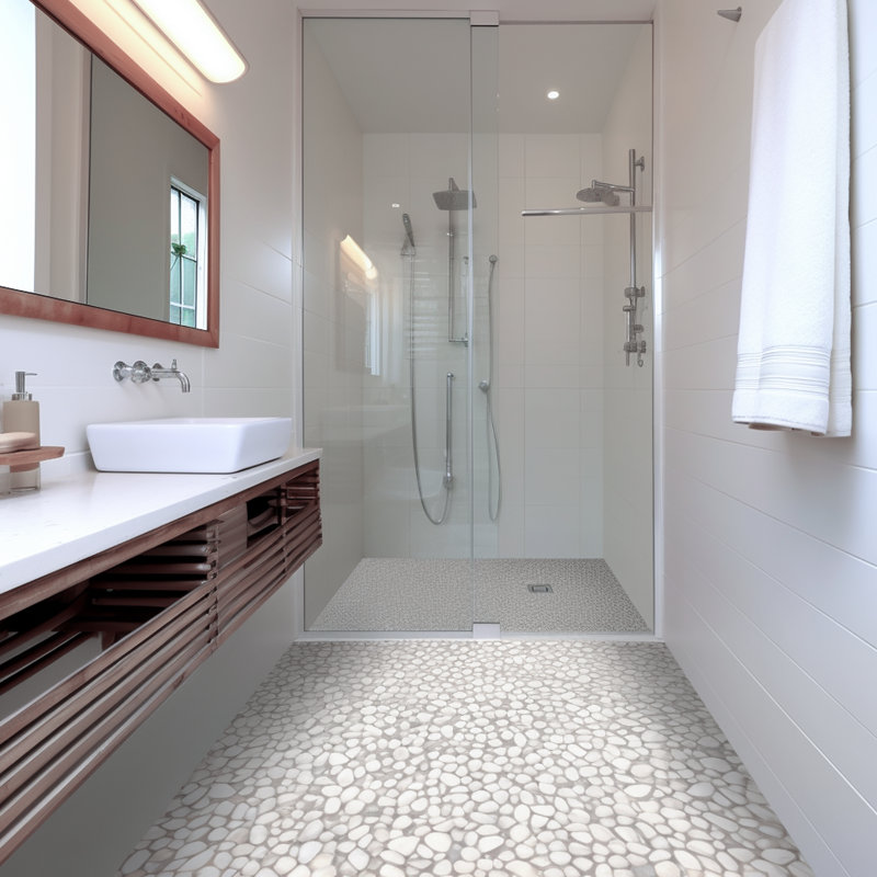 StoneCreek Pebble Mosaic Tile for Floors & Walls, 6 Pieces per Box, White