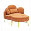 Fauteuil en velours côtelé avec repose-pieds-108743755