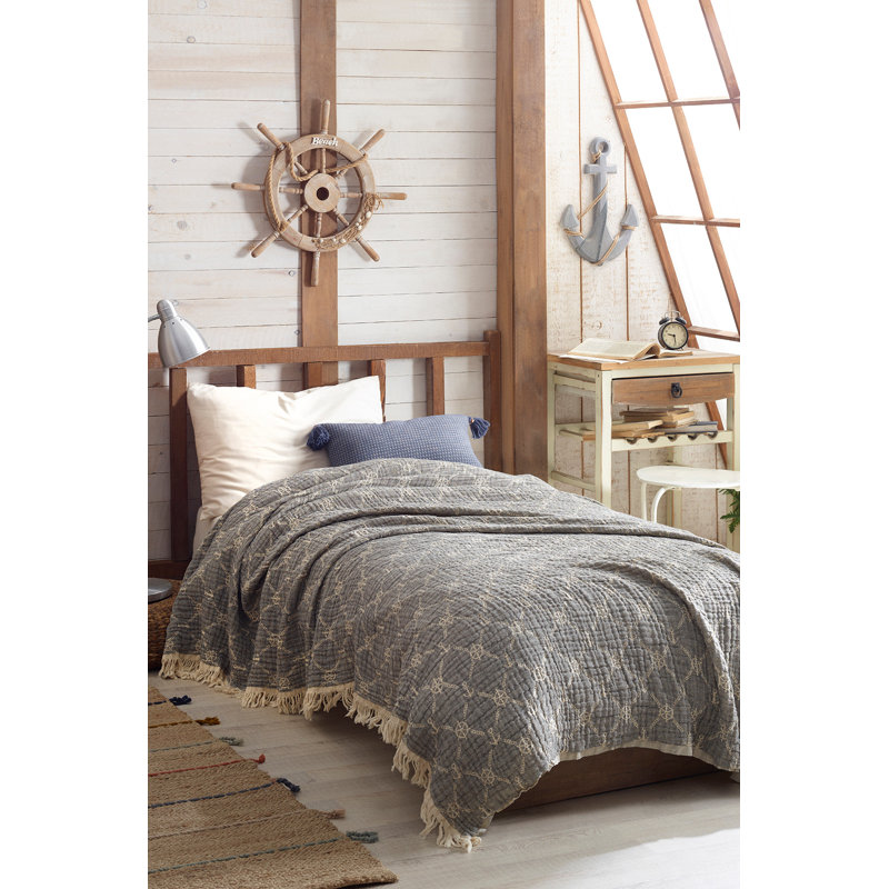 Cotton Plaid Quilt, Anthracite