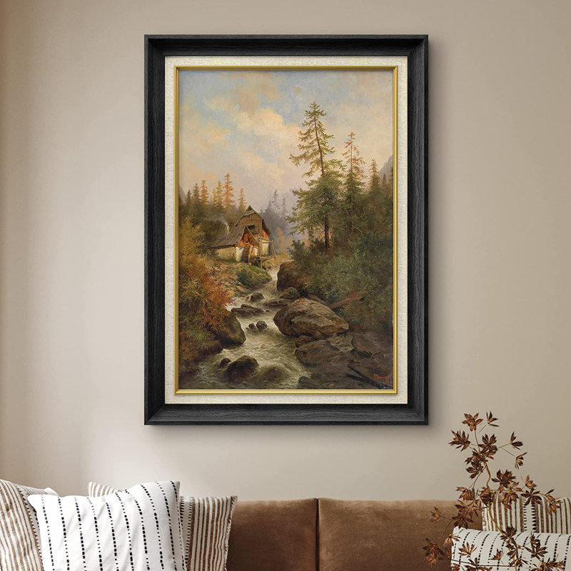 «Autumn Cloud Sky Mountain», peinture sur toile encadrée, Noir