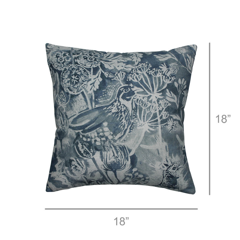 Toile Throw Pillow, Blue