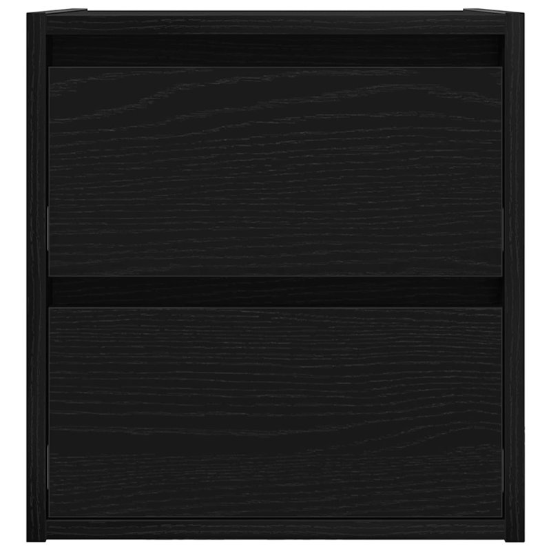 Wall-Mounted Bedside Cabinets 2 Pcs 38X34x40 Cm, Black Oak, 1