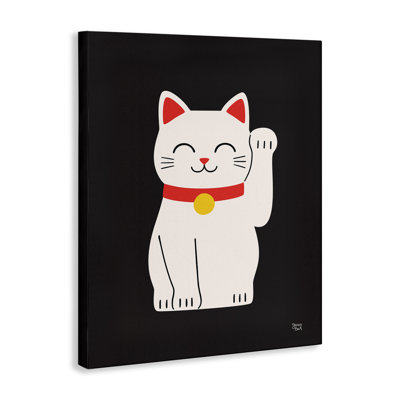 Maneki Neko Lucky Cat Canvas Wall Art by Jessica Beck