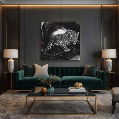 «Big Cats», art léopard sur toile gris