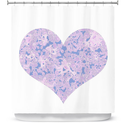 Rideau de douche simple coeur love serenity