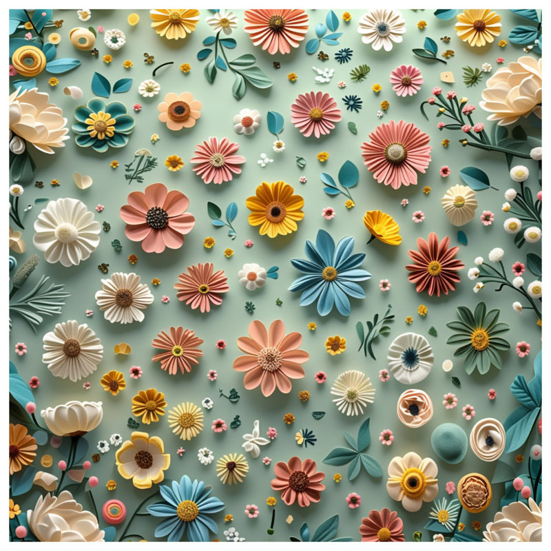 Coussin Floral, 14 X 14 pouces