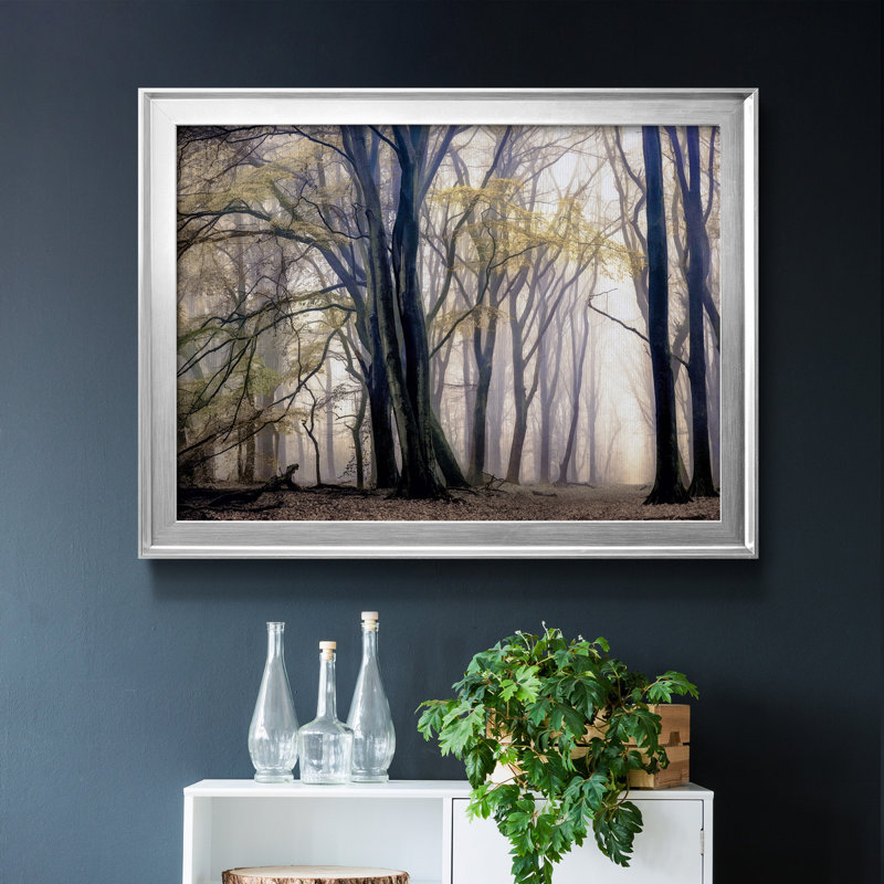 " Fall Softly ", Silver Framed, 30.5" H x 42.5" W x 1" D, No Mat