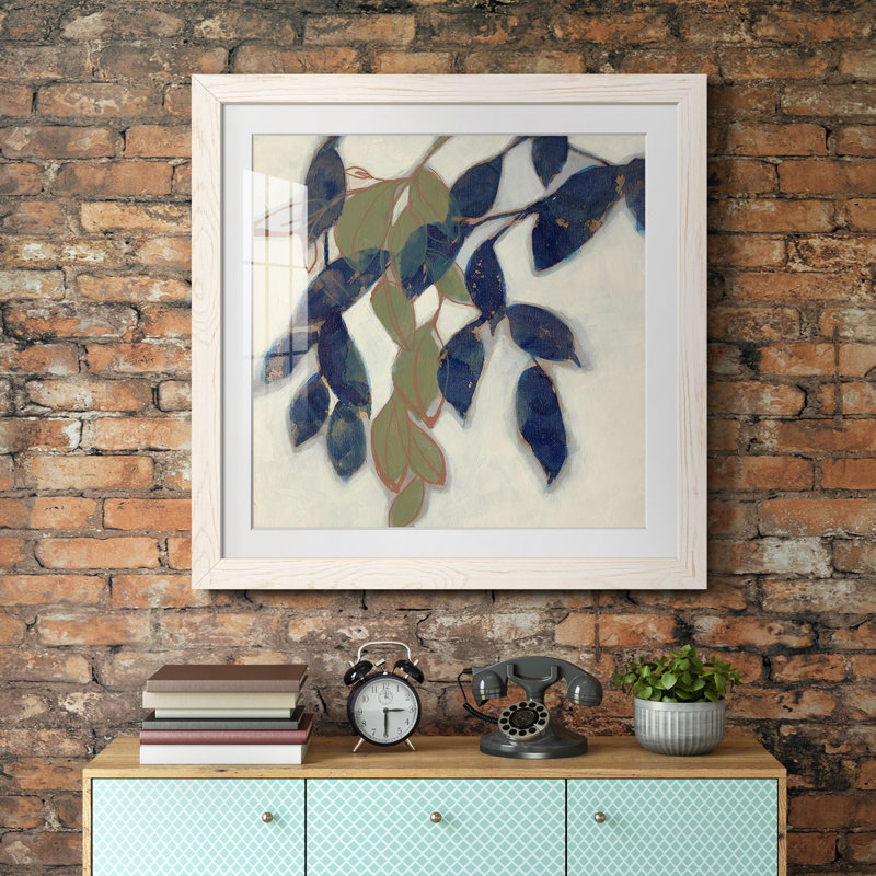 «I Entwined Leaves I-Premium», reproduction encadrée - prête à être accrochée, H 27,5 po x l 27,5 po x P 1,5 po, Cadre blanc